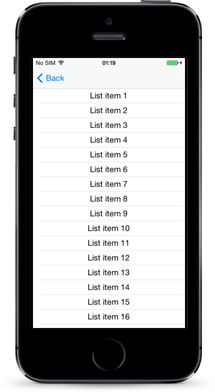 リストビューiOS